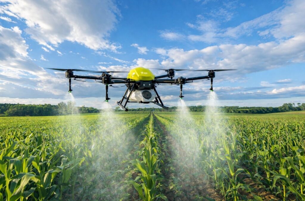 drone pertanian sprayer spreader fds ferto 15 terbaru